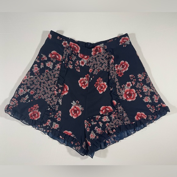 The Fifth Label Navy Floral Ruffle Hem Shorts Women’s Size M - Picture 3 of 7